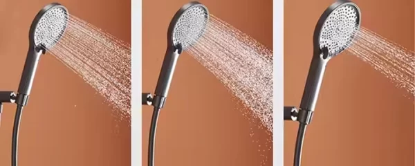Bateria prysznicowa z termostatem i deszczownicą panel prysznicowy z dwoma funkcjami okrągły z przyciskiem sterującym CSF11251 7