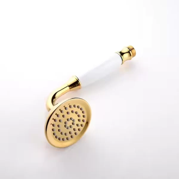 Bateria wannowa ścienna z prysznicem złota bateria wannowa telefoniczna retro antyczny design WTF05262 4