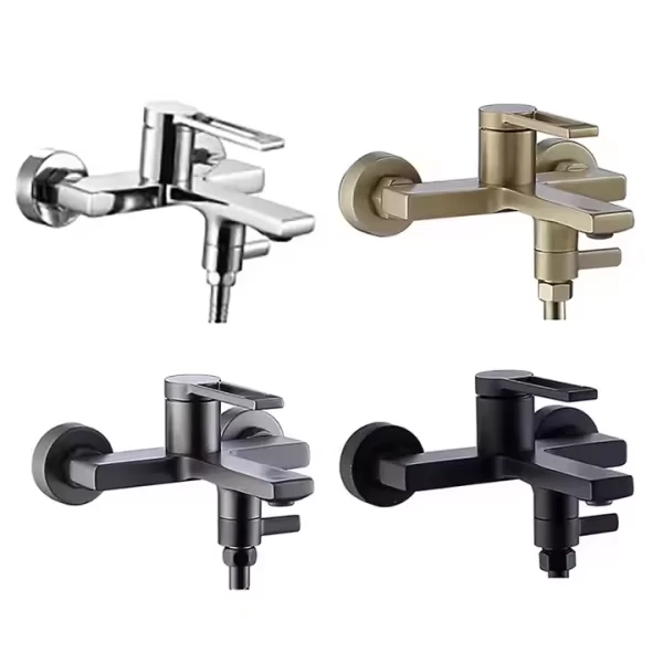 Brass Bathtub Shower Faucet Wall Mounted Tub Filler with Built-in Diverter and Hand Shower 86003 5
